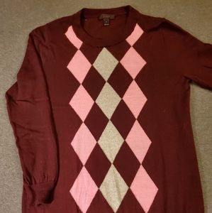 J crew argyle tippi sweater size small